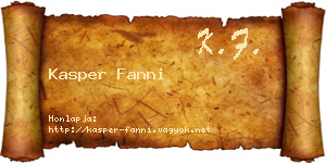 Kasper Fanni névjegykártya