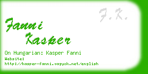 fanni kasper business card